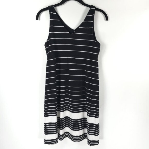 ATHLETA Santorini Striped VNeck Sleeveless Tank Mini Dress Modal/Spandex Size SP - Picture 3 of 9